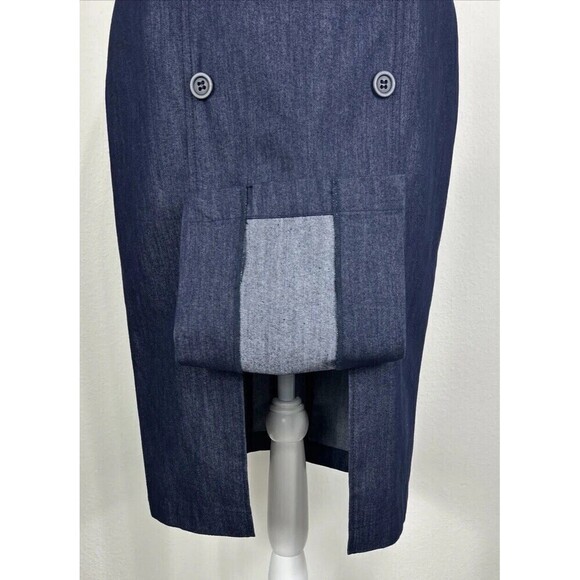 Pure Collection Denim A Line Midi Skirt Size 10 - Picture 11 of 12